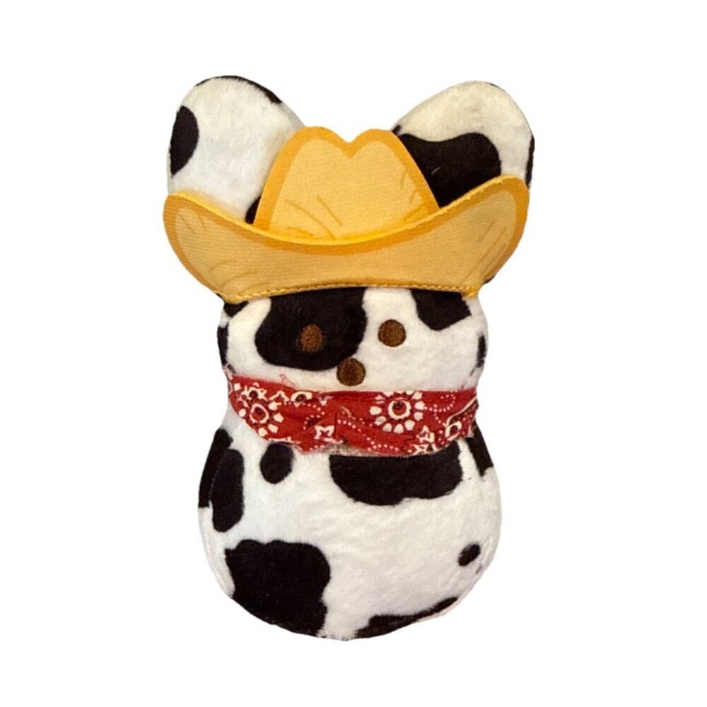 Peeps Bunny Cow Print Yellow Cowboy Hat Red Bandana 6" Stuffed Animal Plush